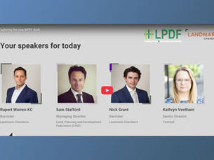 What the Draft NPPF Means in Practice: Kathryn Speaks at Landmark Chambers & LPDF Event