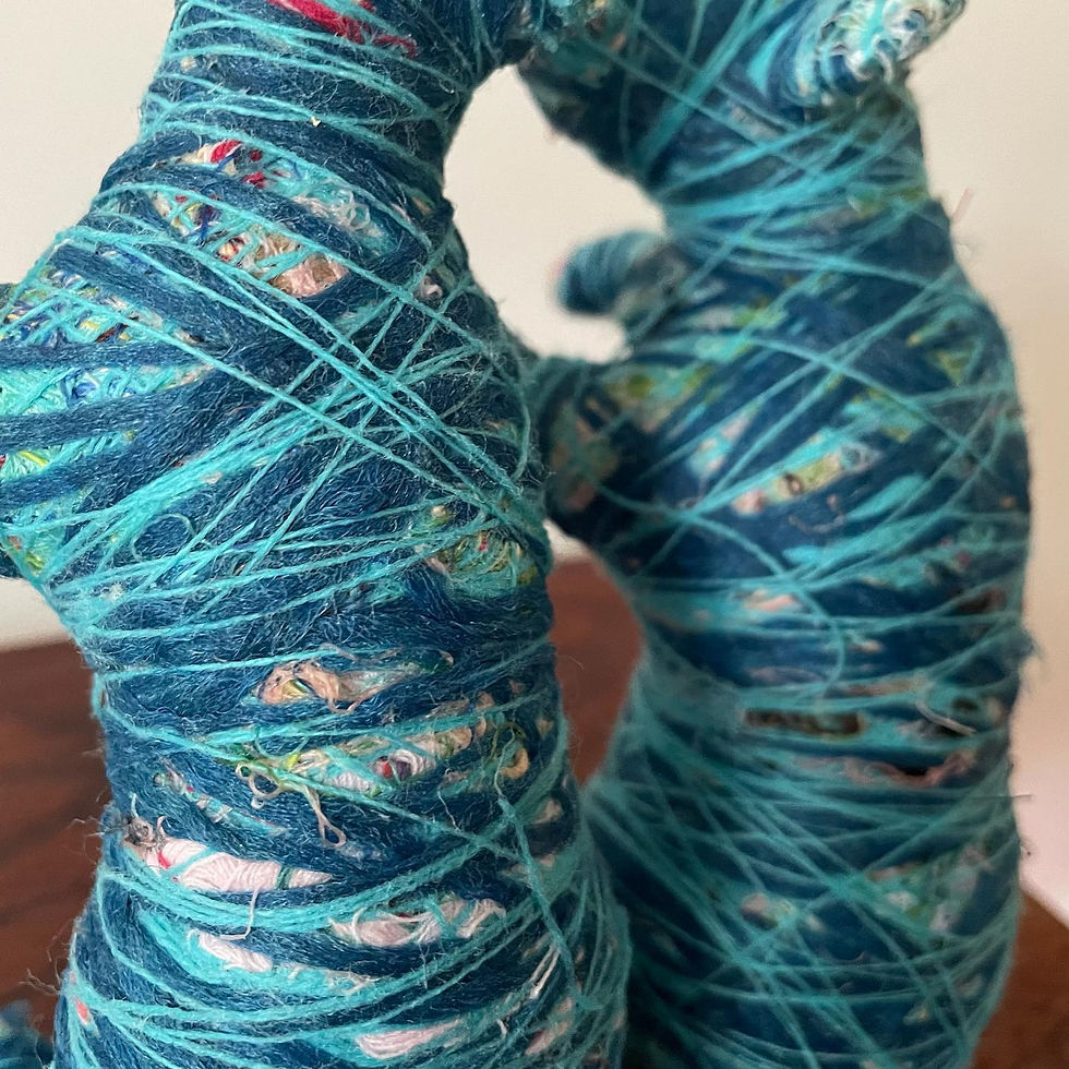 Pair of Small Blue Textile Mice