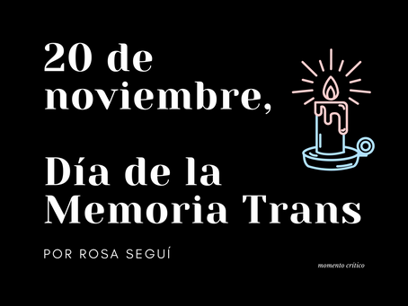 20 de noviembre, Día de la Memoria Trans