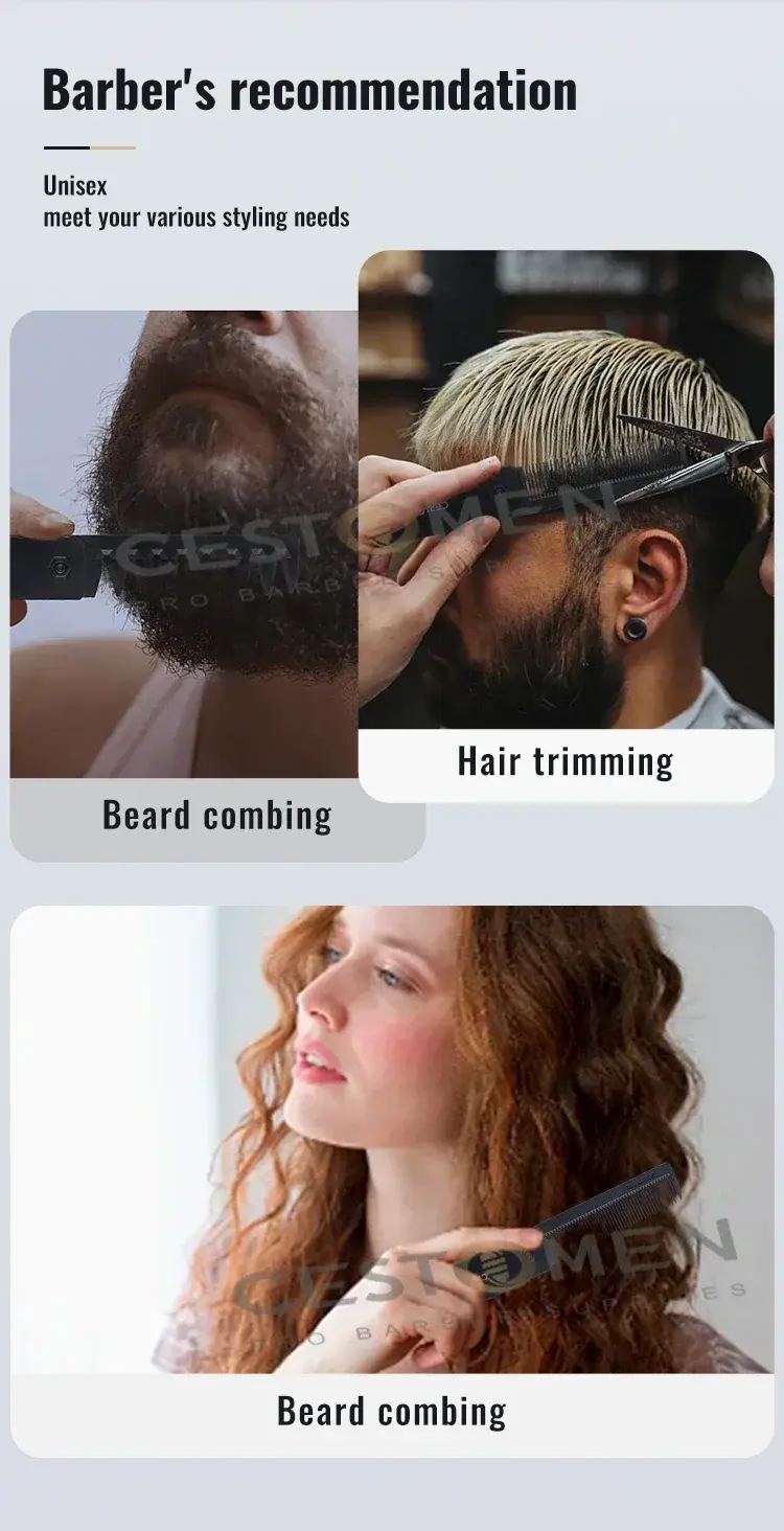 Thumbnail: New 1/2/3 in 1 Pocket Folding Combs Plastic Wide Tooth Oil Head Comb Beard Combi