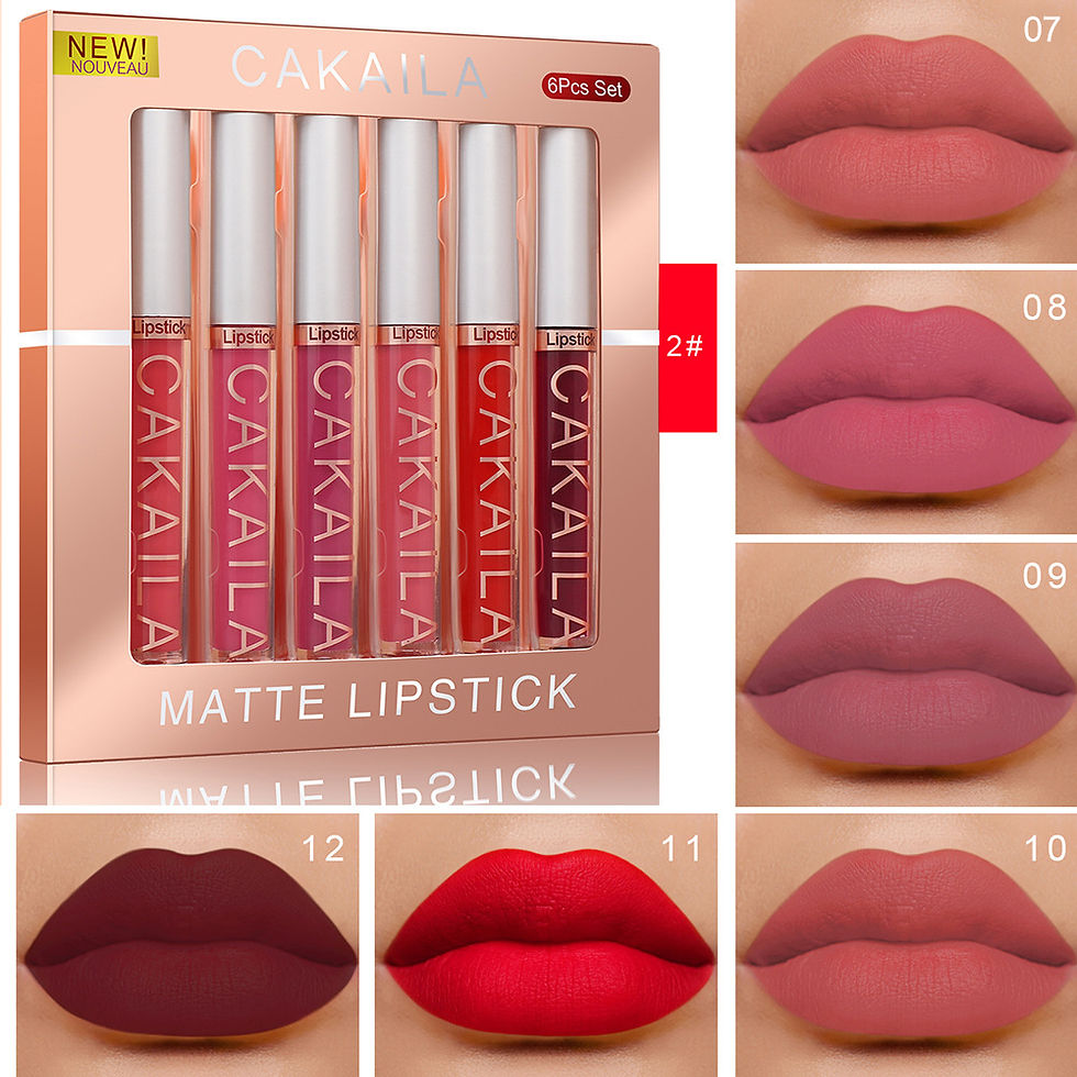 Thumbnail: CAKAILA 6-Color Lip Gloss Lipstick Set Liquid Matte Velvet Matte Women's Makeup 