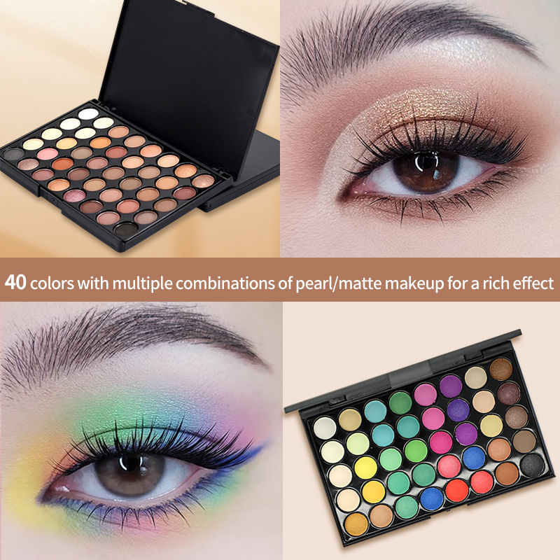 Thumbnail: 40 Colors Glitter Eyeshadow Palette Matte Waterproof Long Lasting Pressed Powder