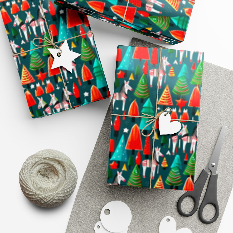 Thumbnail: Zebra Christmas Gift Wrap Papers