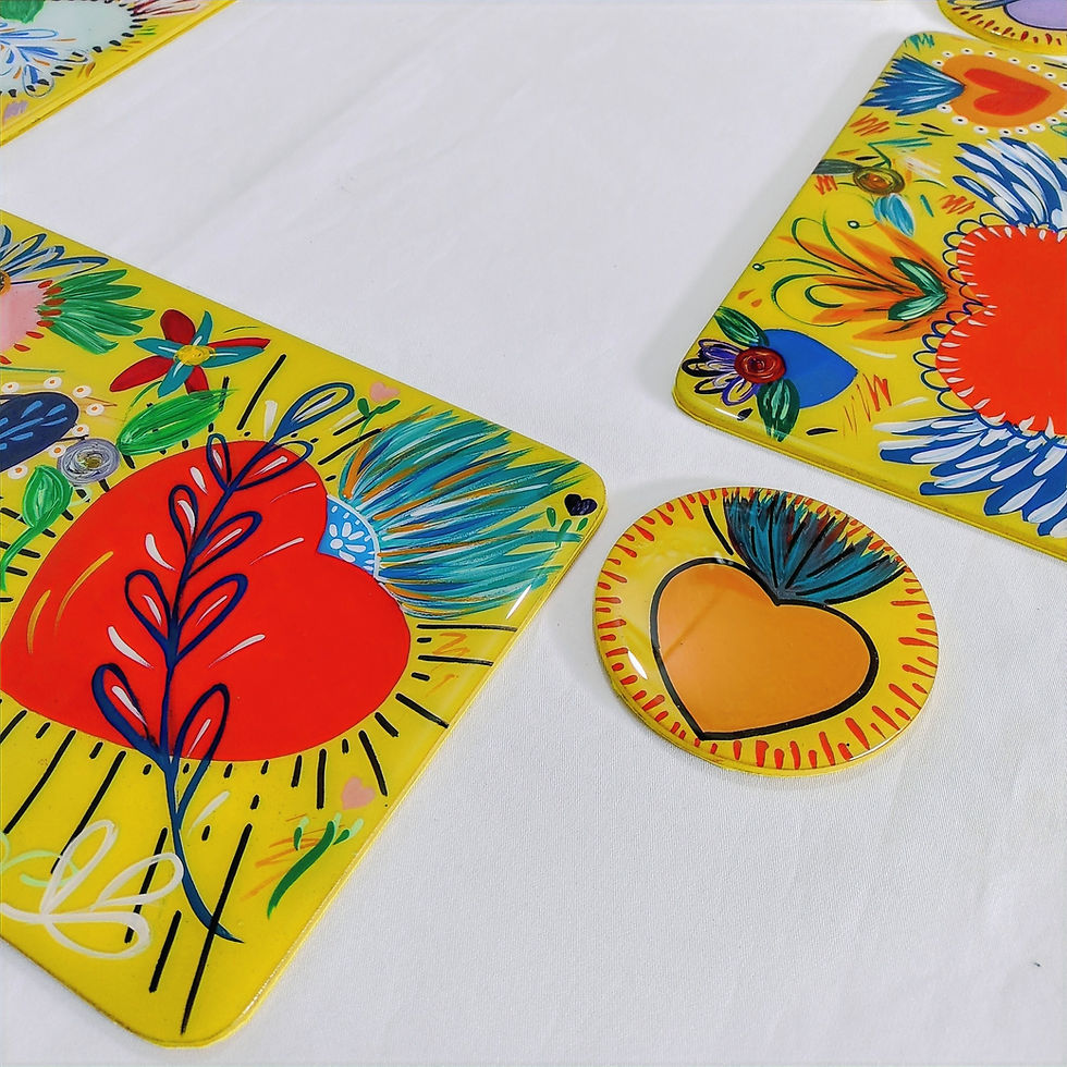 Thumbnail: SET DE INDIVIDUALES /CORAZONES MEXICANOS