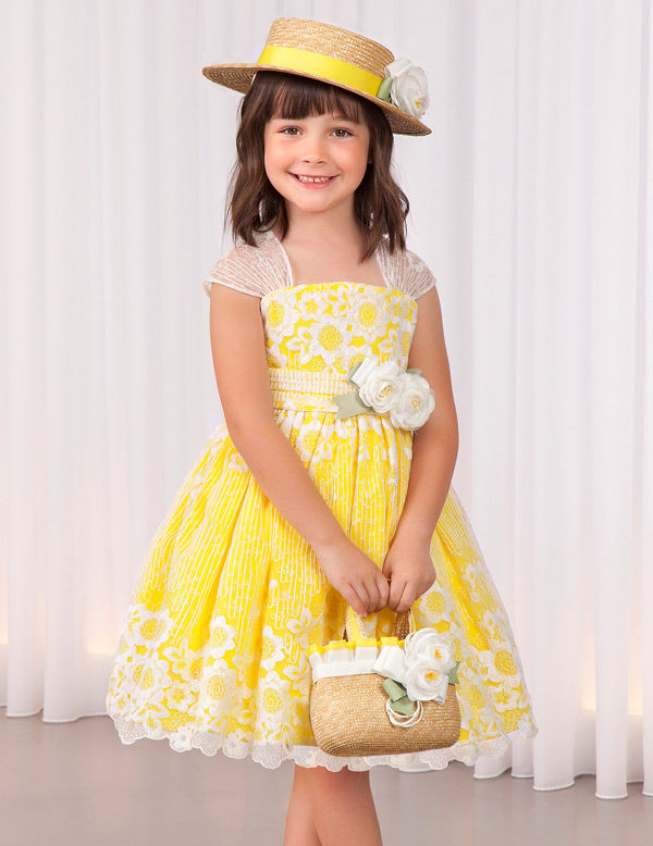 Miniatura: Vestido amarillo con bordado