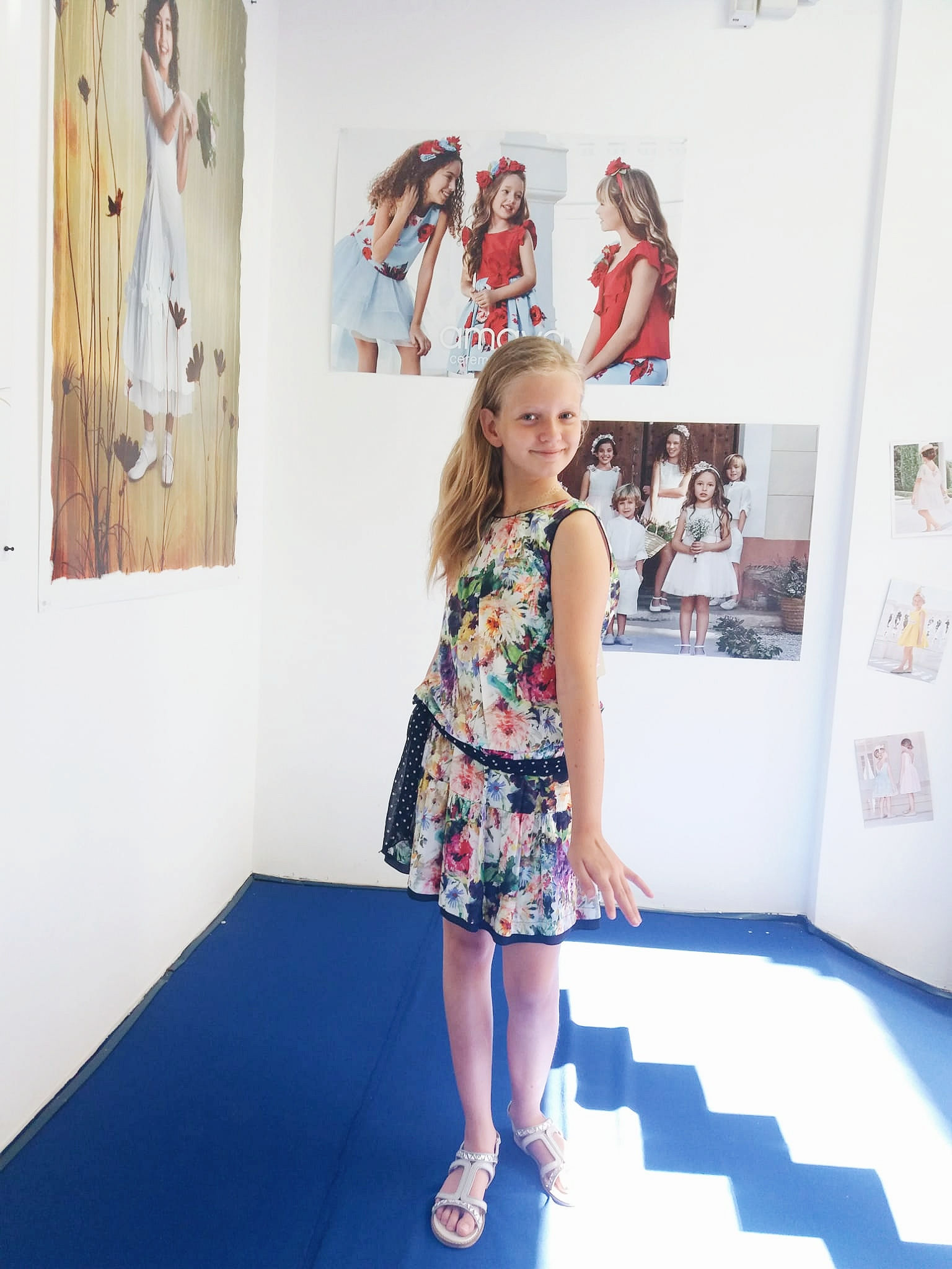 Vestido flores marino