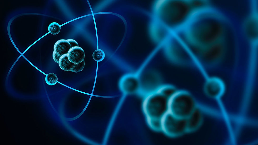 rutherford model of atom with protons, neutrons, quarks, gluons, electrons, elementary particles such as photons, bosons, higgs boson from cern cms atlas, fermilab particle physics