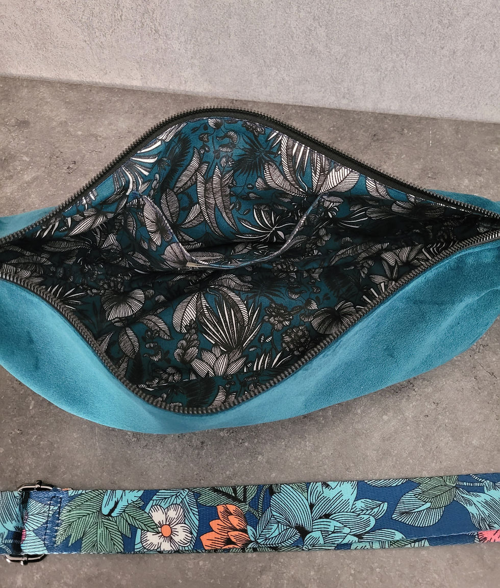 Miniature : Sac banane XL suédine bleue.