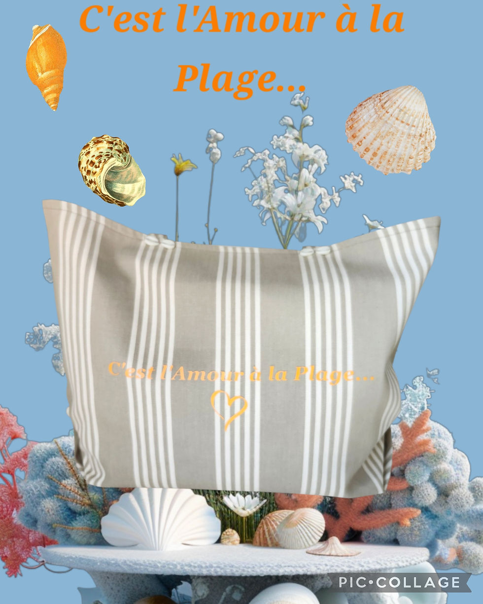 Miniature : Sac Cabas "C'est l'Amour à la Plage..."