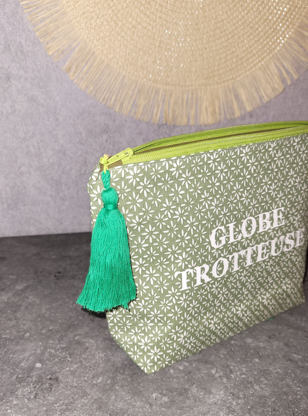 Miniature : Pochette  en coton "GLOBE TROTTEUSE"
