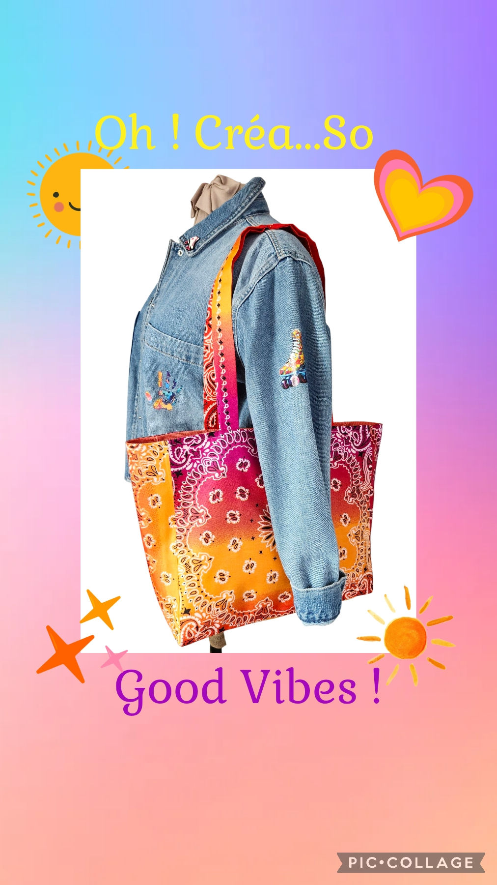 Sac Cabas "Bandana tie and dye Sunshine"