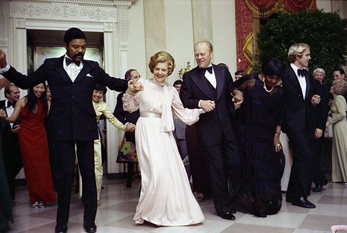 Betty dancing with Gerald Ford, Pearl Ella and others.