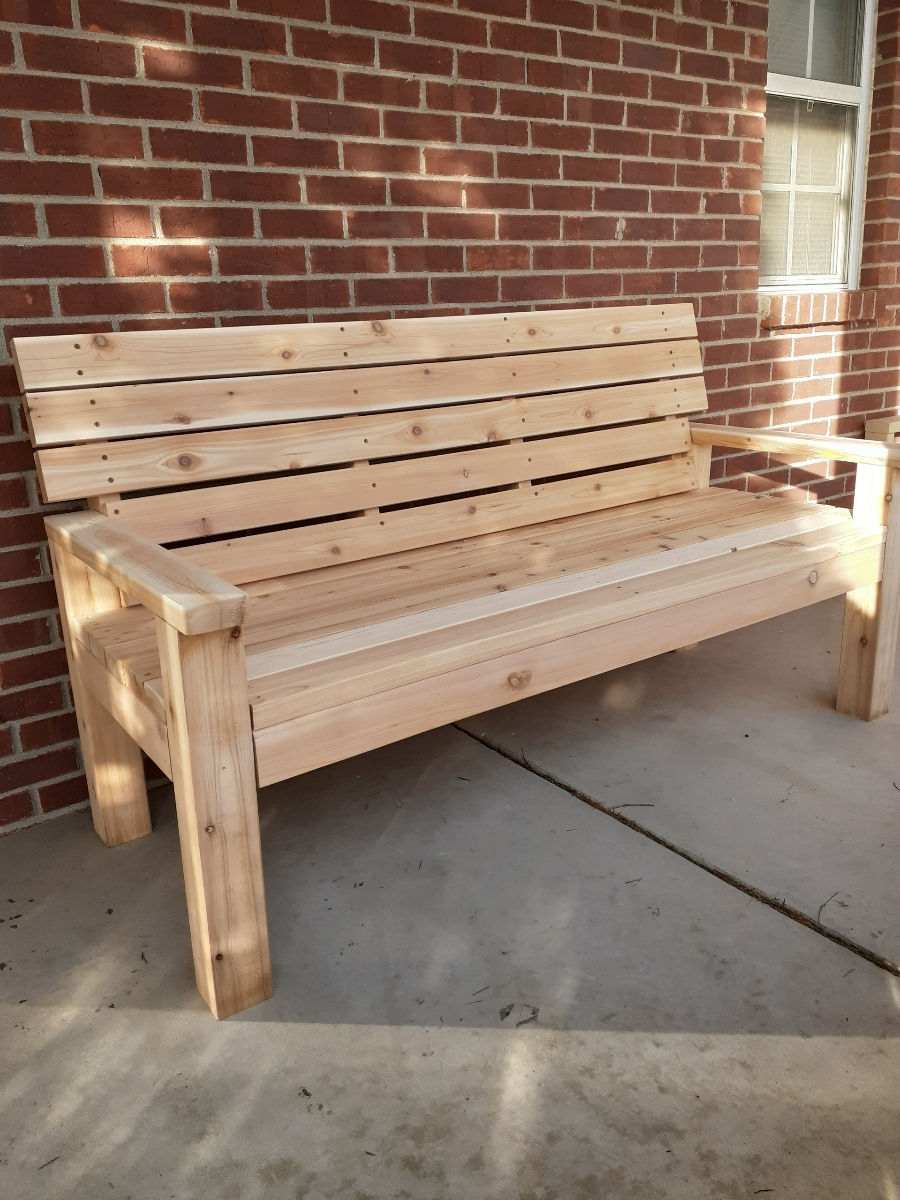 Cedar patio bench