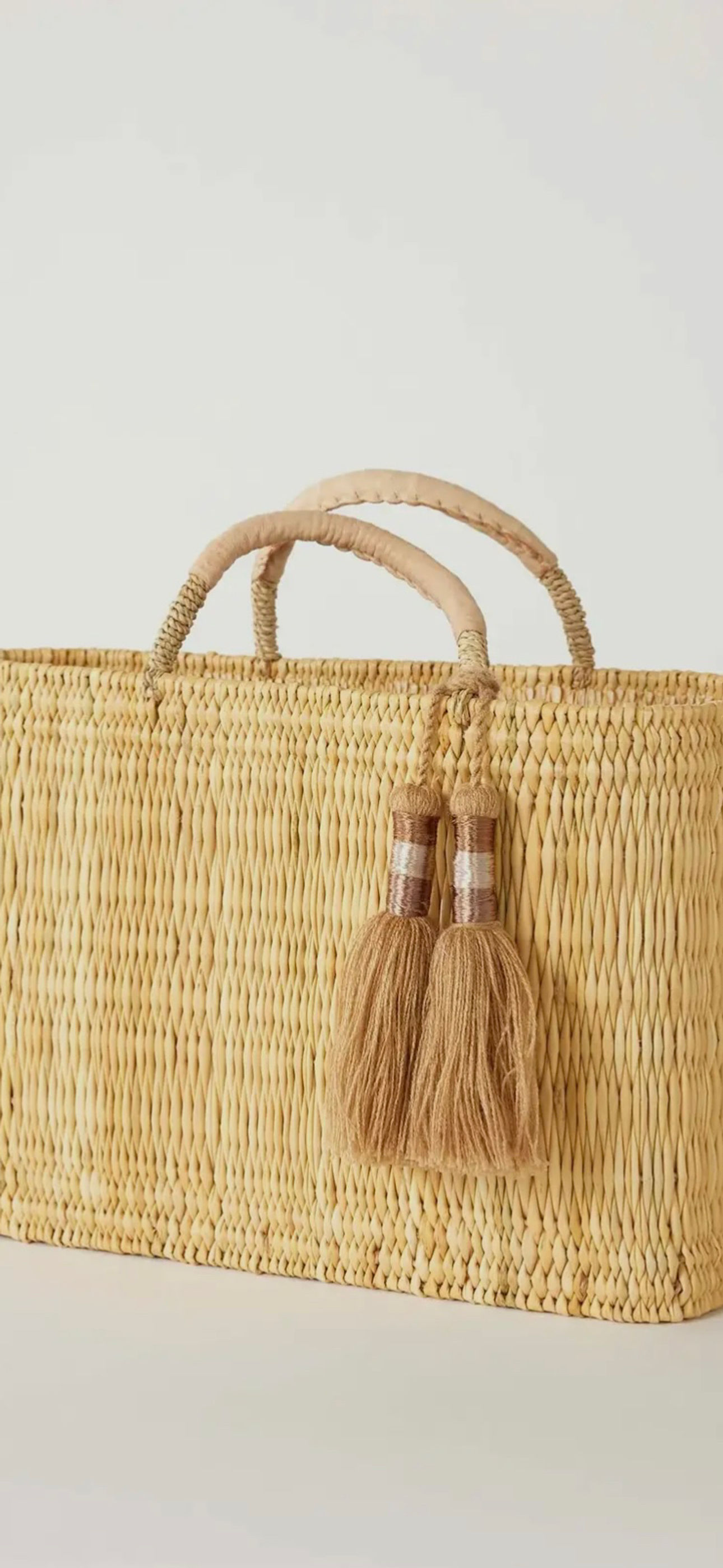 Medina Tassel Rattan Bag - Brown