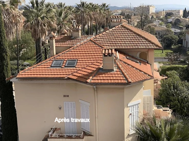 Toiture en tuiles rénovée à Nice (06000) par un couvreur des Alpes-Maritimes