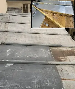 Remise à neuf d'un toit en zinc à Paris