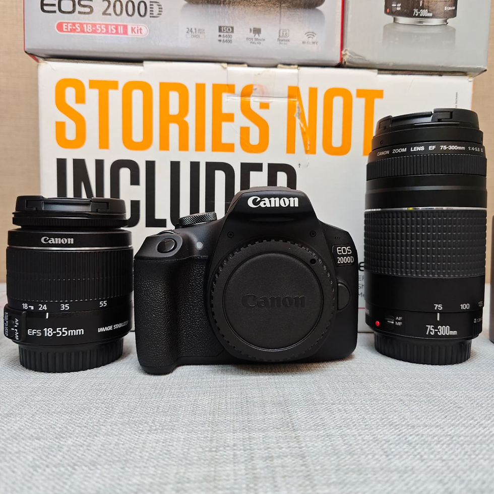 Canon EOS 2000D Twin Lens Kit – 18-55mm IS II + 75-300mm III | Full Set