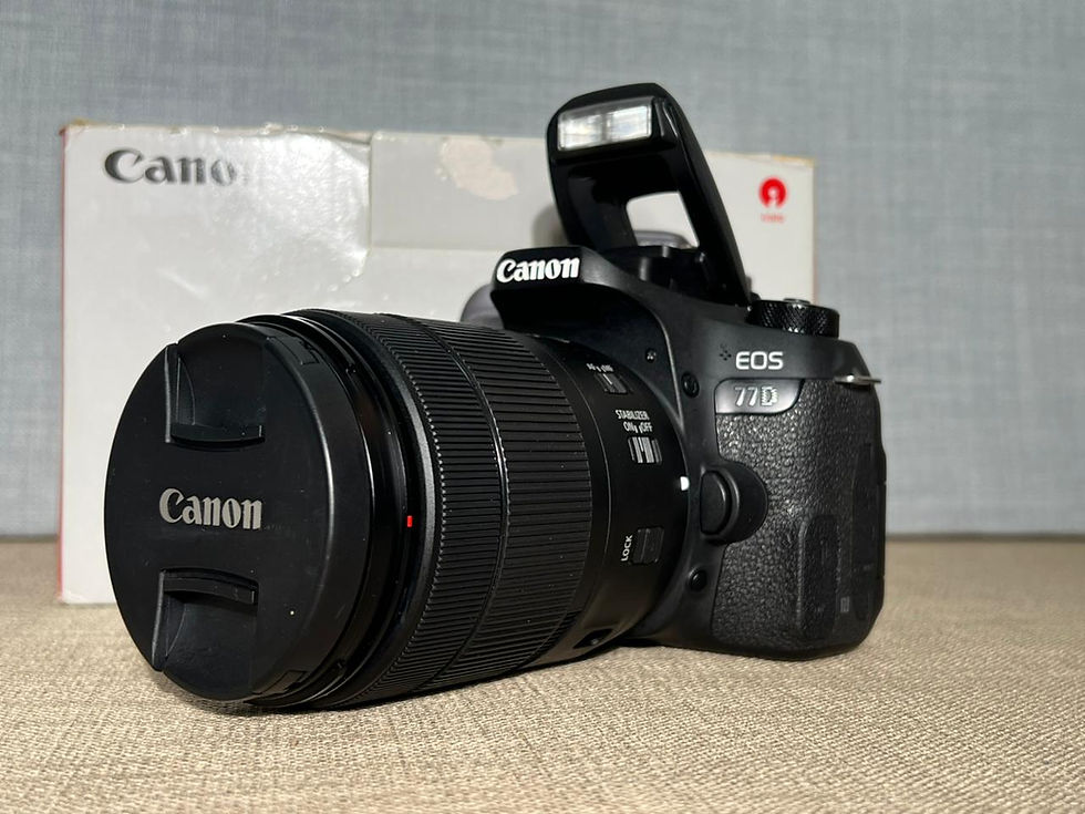 Thumbnail: Canon EOS 77D DSLR camera with EF-S 18-135mm IS USM lens in excellent condition, complete kit with original box and accessori