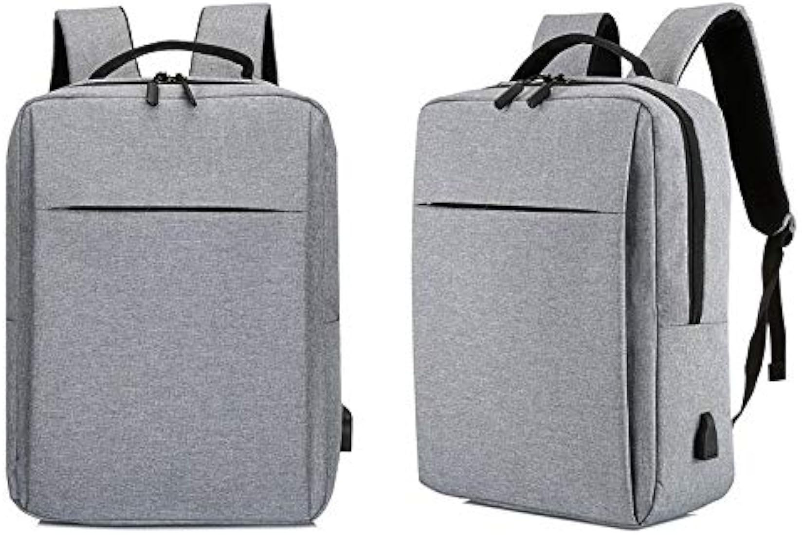 “Gray multifunctional laptop backpack with USB charging port, water-resistant oxford cloth design, suitable for 15-inch lapto