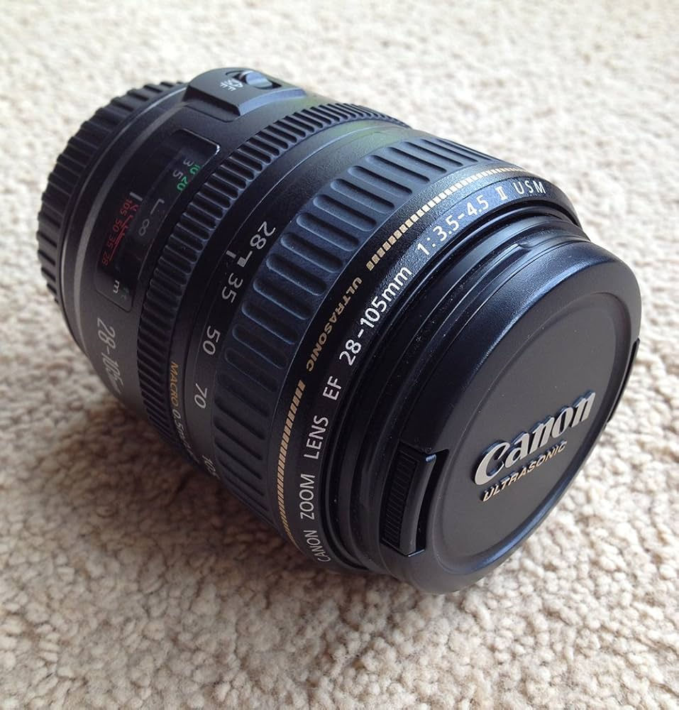 Thumbnail: A versatile Canon EF 28-105mm USM lens, showing its ultrasonic and macro functions.