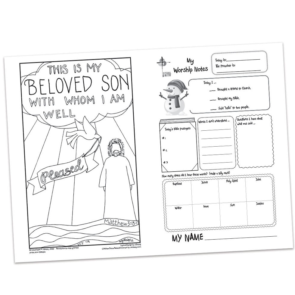Thumbnail: Matthew 3:13-17 - Children's Bulletin
