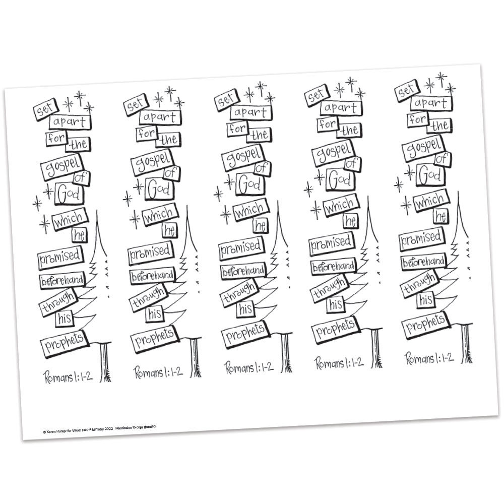 Romans 1:1-2 Bible Margin by Karen Hunter