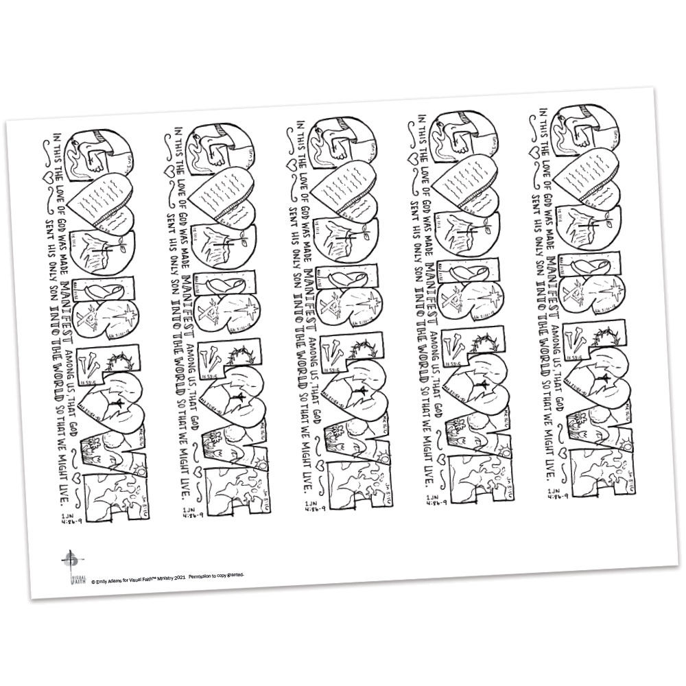 1 John 4:8b-9 Bible Margin by Emily Adams