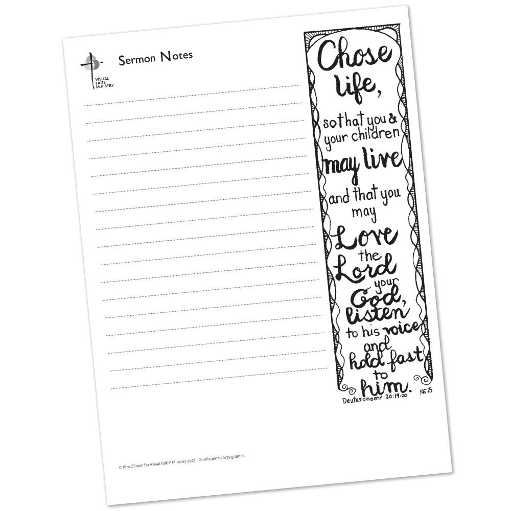 Deuteronomy 30:19-20 Sermon Notes HS - 7x8.5