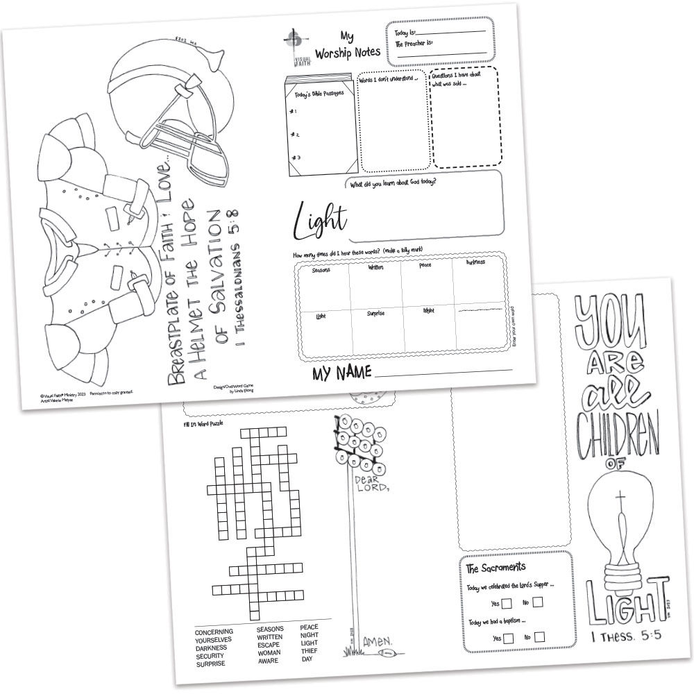 1 Thessalonians 5:5 Children's Bulletin