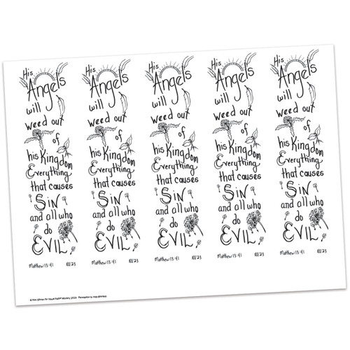 Matthew 13:41 Bible Margin by Kim Gilman | Visual Faith Min