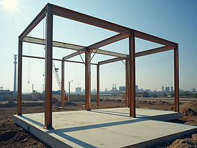 A dynamic-shot featuring modular-steel-frames-construction under natural-daylight and show