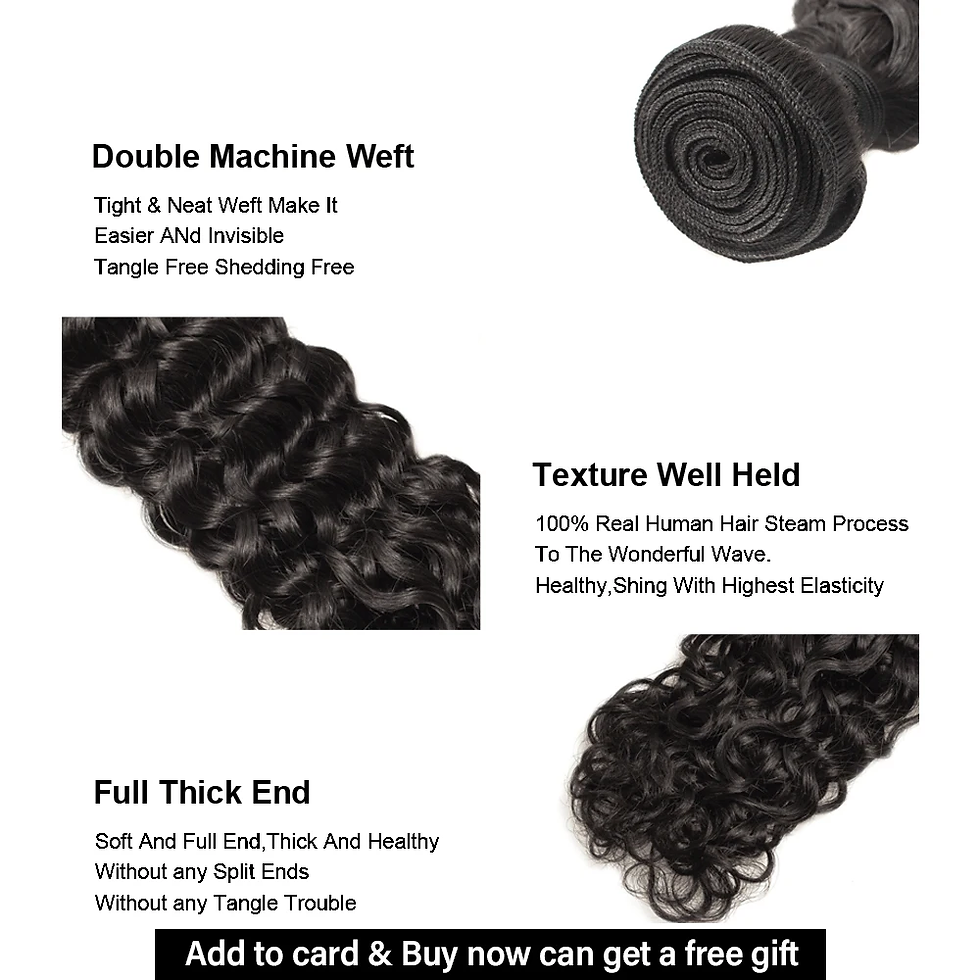 Thumbnail: Water Wave Human Hair Bundles Curly Deep Brazilian Hair Weave Bundles Long Hair 