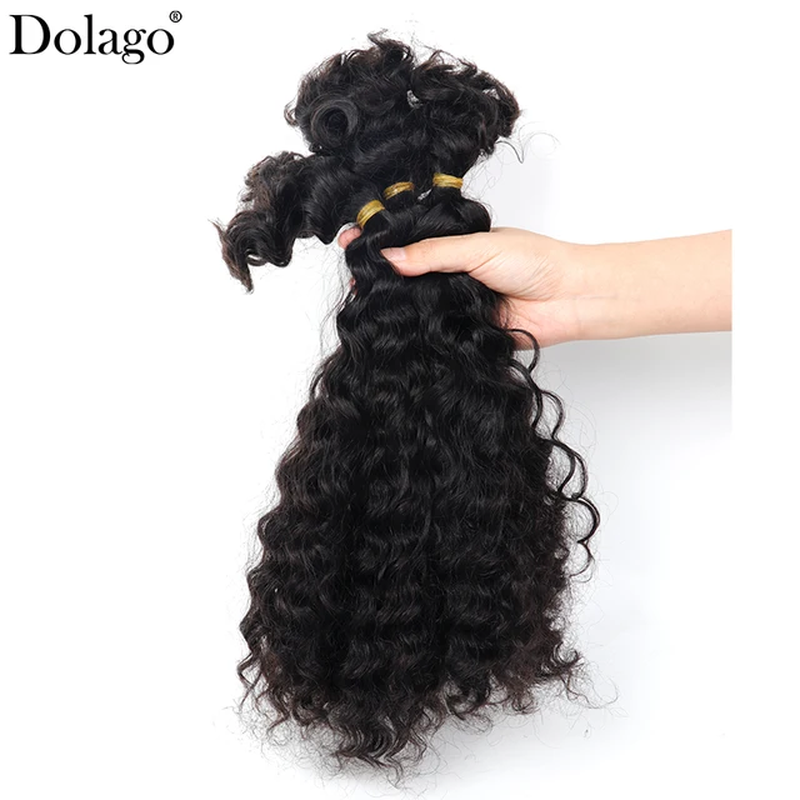 Thumbnail: Afro Kinky Curly Locks Hair Extensions Microlocs Human Braiding Hair Bulk Hair f