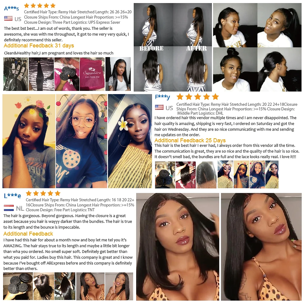 Thumbnail: 30" Bone Straight Bundles with Closure Brazilian Hair Weave Bundles with Closure