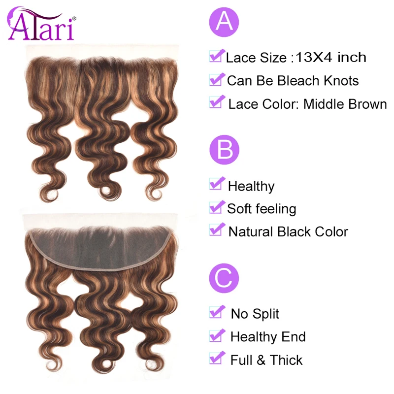 Thumbnail: Highlights 2/30 Body Wave Bundles with Frontal 8-30 Inches Brazilian Hair Weave 