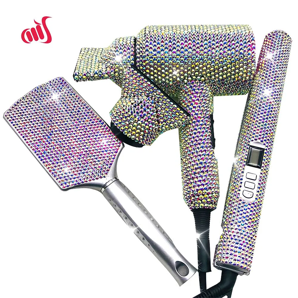 Thumbnail: Professional Salon Hot Tools Set Bling Blow Dryers Hair Straightener and Wig Bru