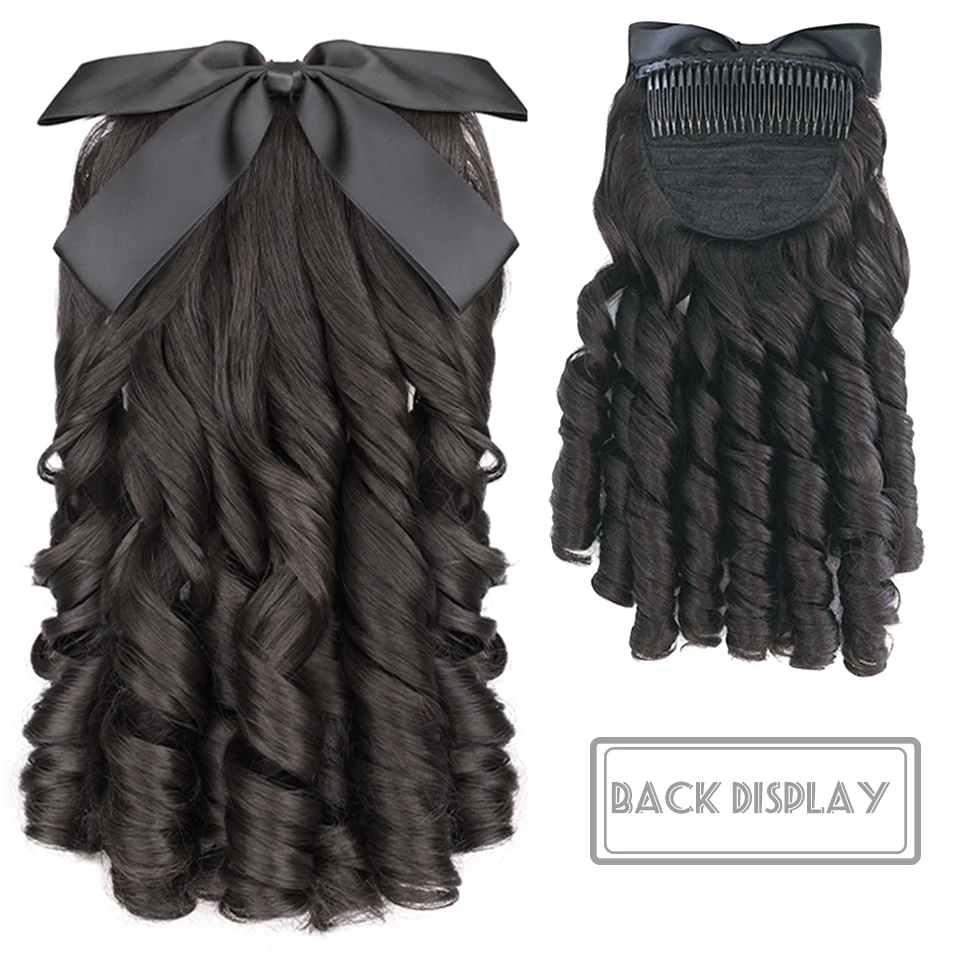 Thumbnail: LM Royal Roll Hair Ponytail Clip Black Princess Hair Products Medieval Europen H