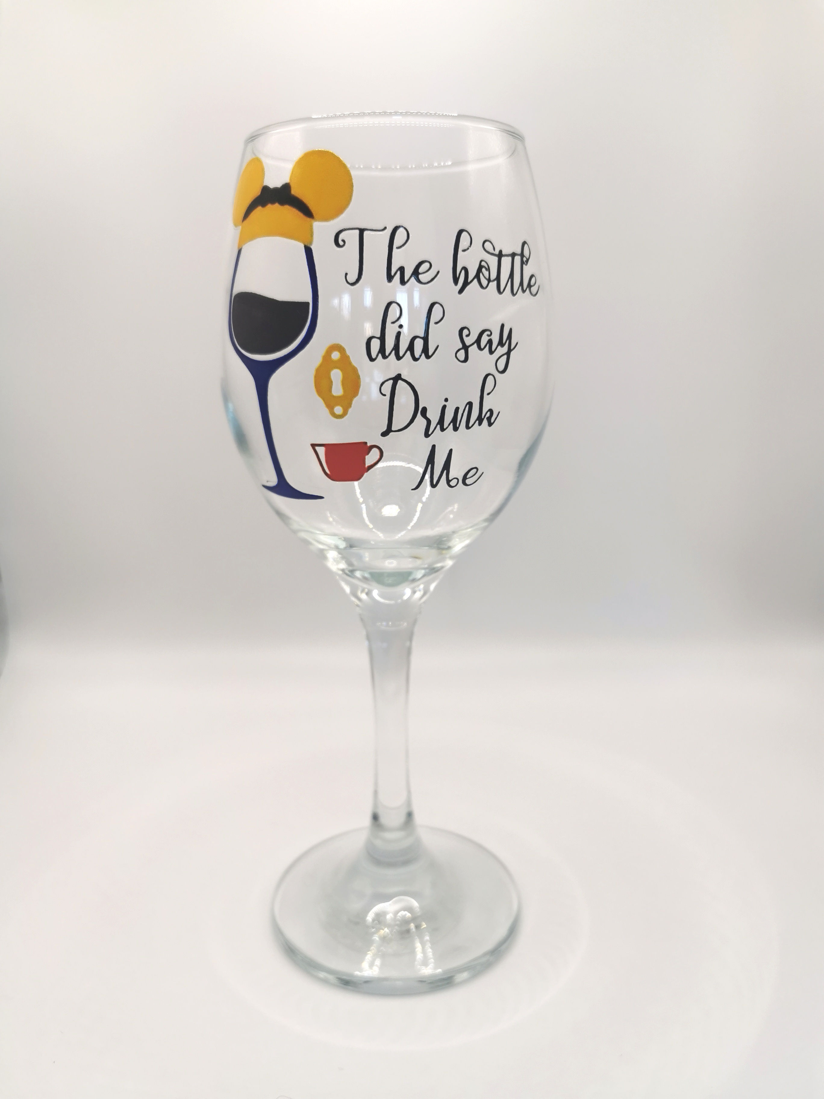 The Bottle Did Say Drink Me Wine Glass