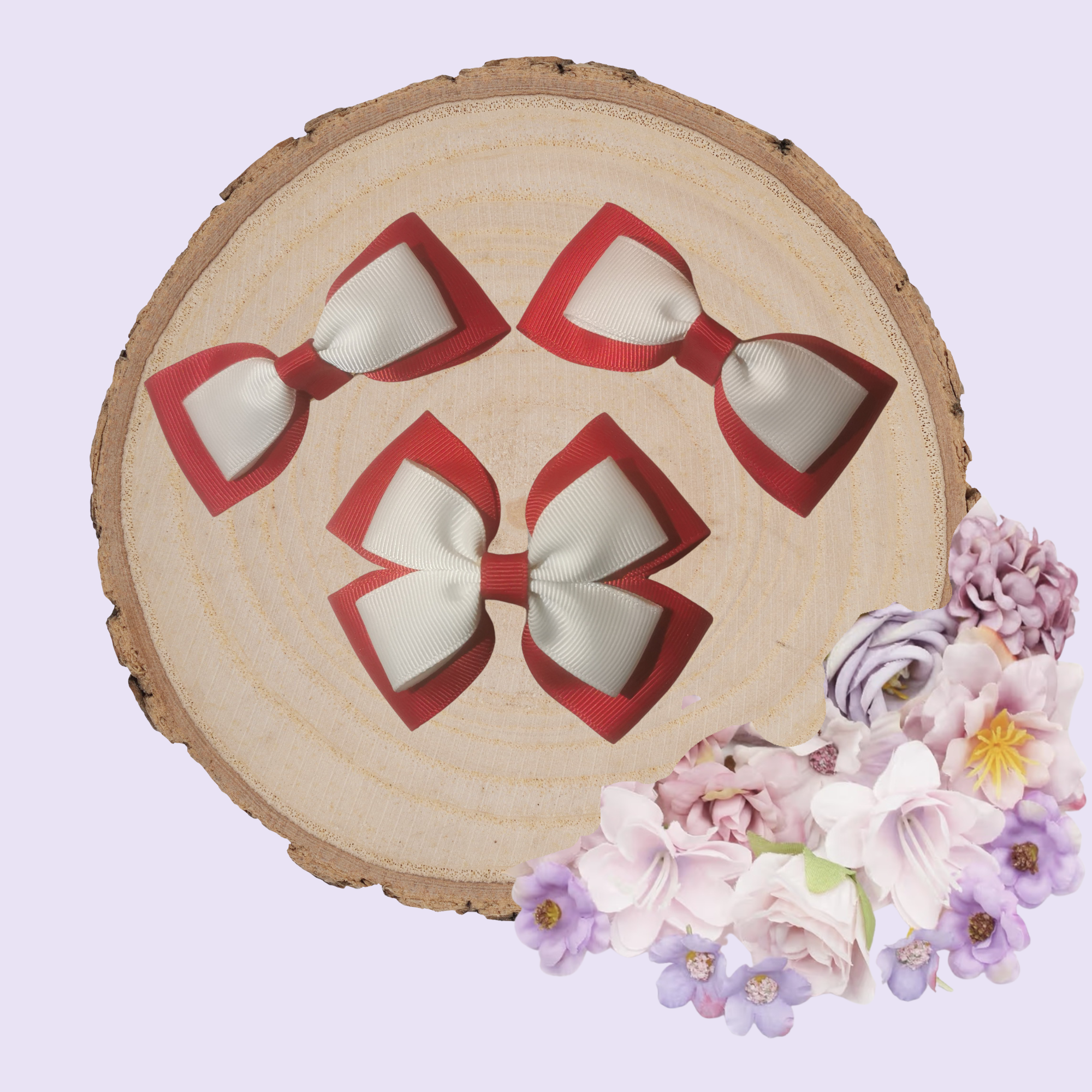 Red & White School Bow Set | Princess Evie’s Bowtique