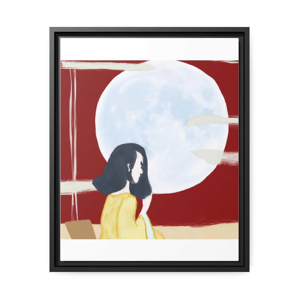 Thumbnail: Vintage Art Print Canvas Print Black Frame | Roseson®