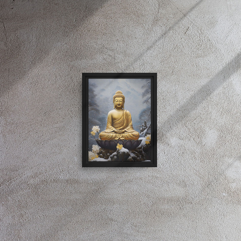 Thumbnail: Bitcoin Canvas Wall Art | Buddha Framed Canvas Vivid Print | Roseson®