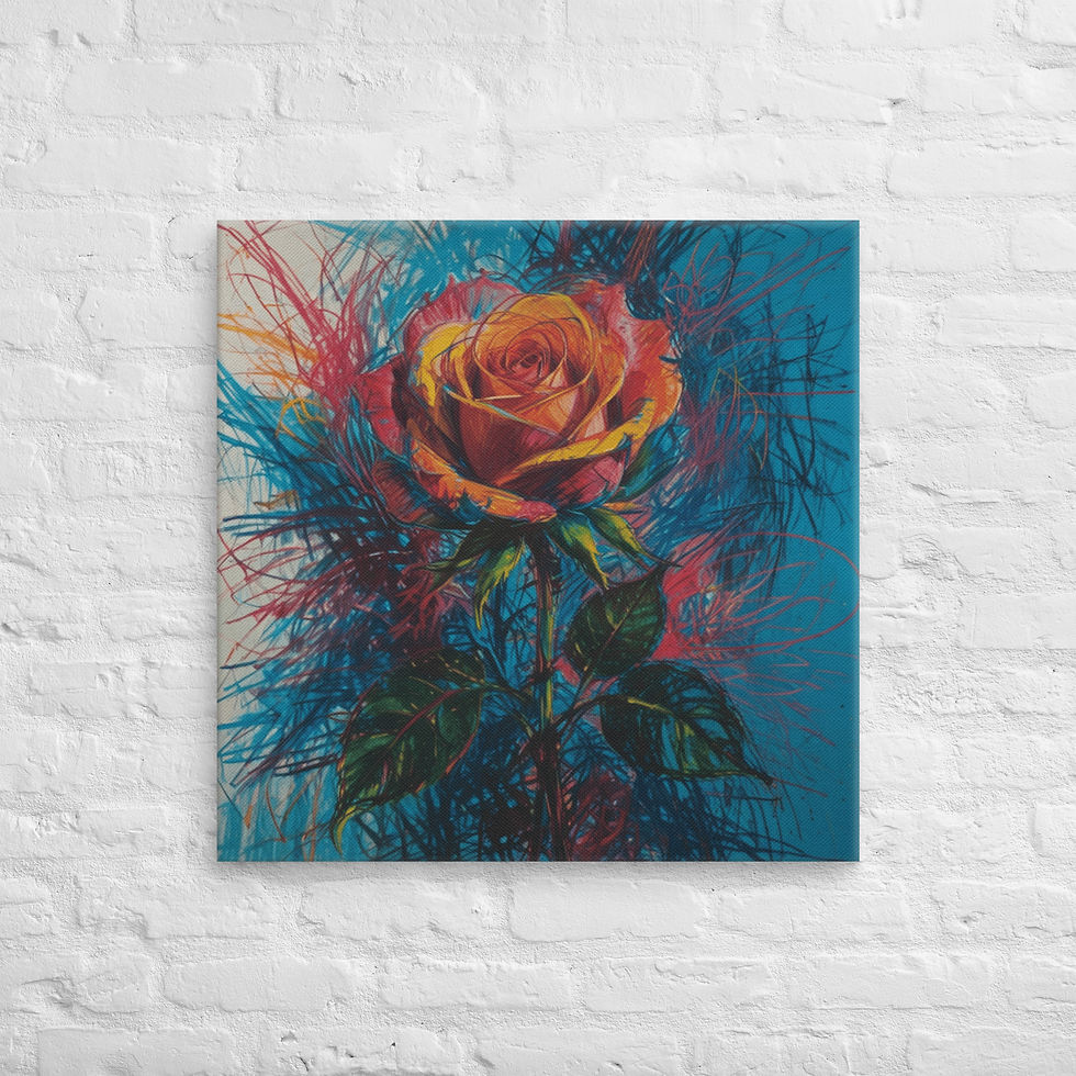 Thumbnail: Watercolor Rose Canvas Wall Art | Soft Floral Bedroom Decor | Roseson®