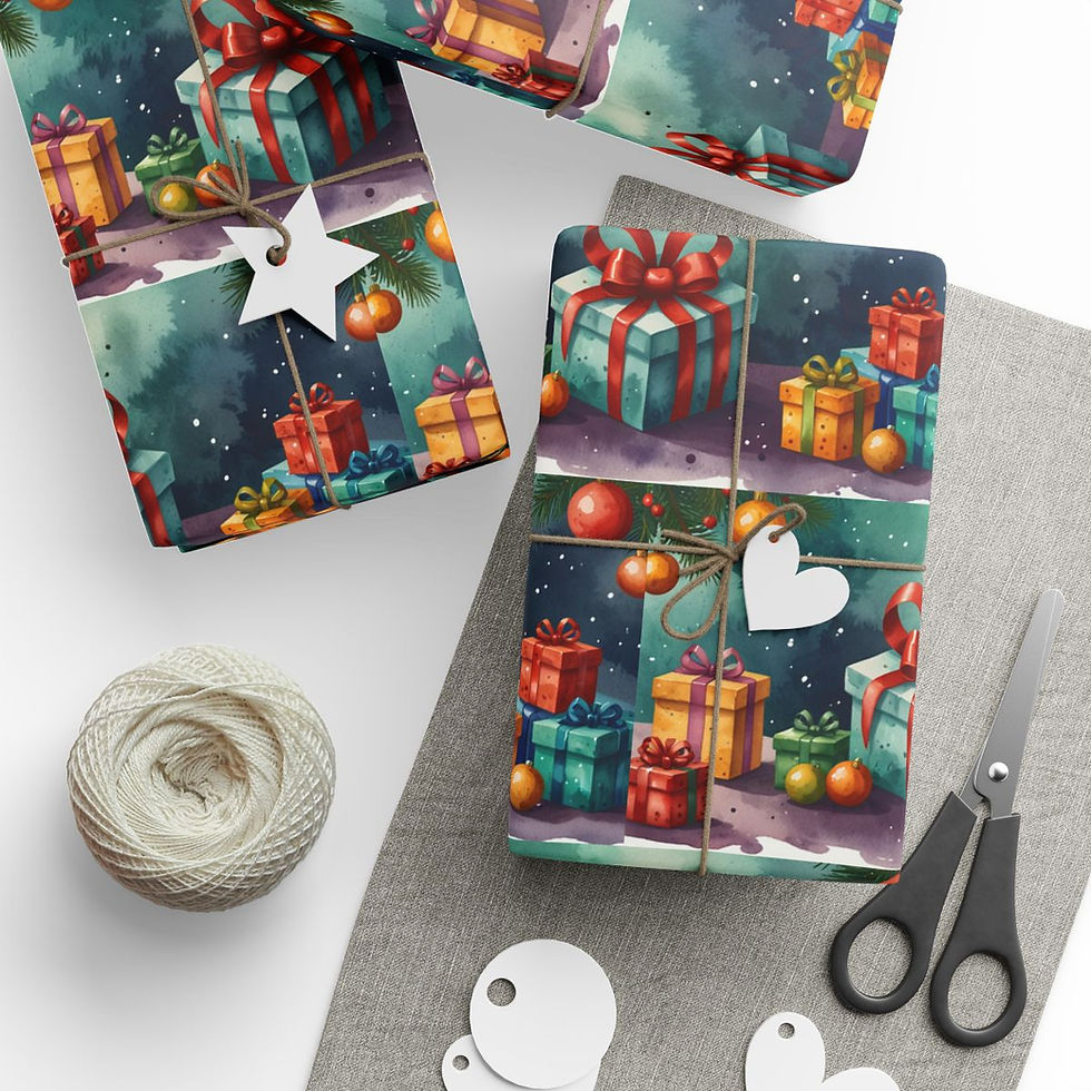 Thumbnail: Copper Glow Christmas Wrapping Paper | Roseson® Metallic Holiday Gift Wrap