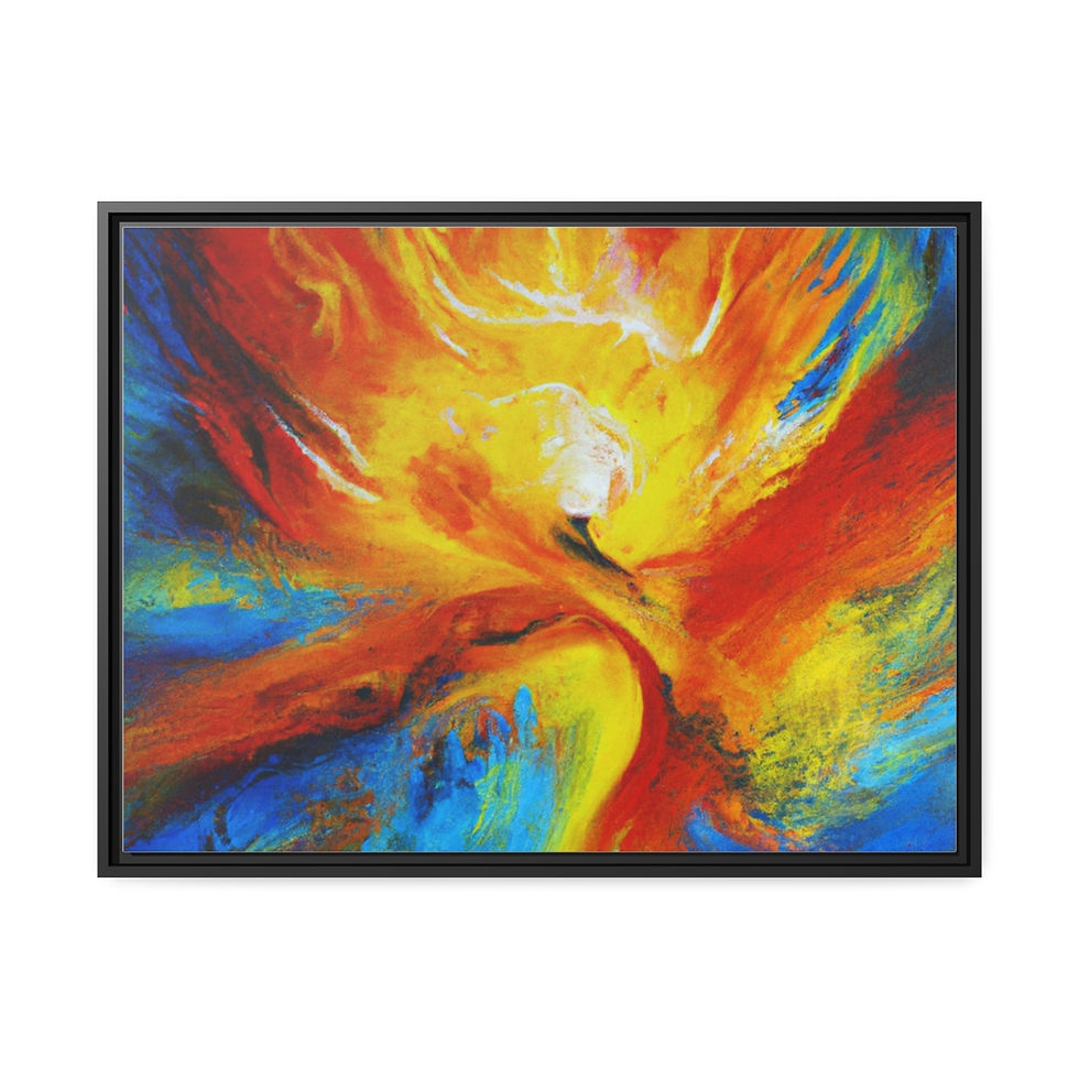 थंबनेल: Abstract Canvas Painting Print Black Frame | Roseson® Wall Art