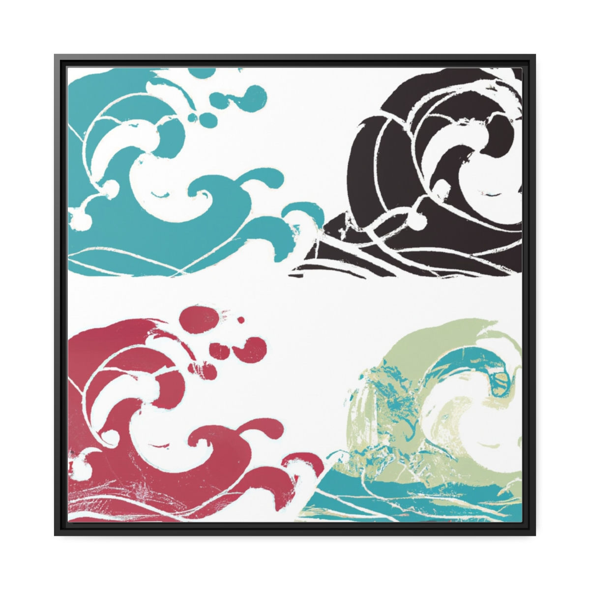 Ash Canvas Painting Print Black Frame | Roseson® Cool Grey Art