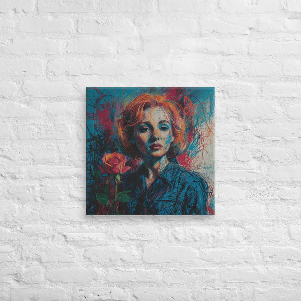 Thumbnail: Figurative Girl Canvas Wall Art | Portrait Fine Art Home Decor | Roseson®