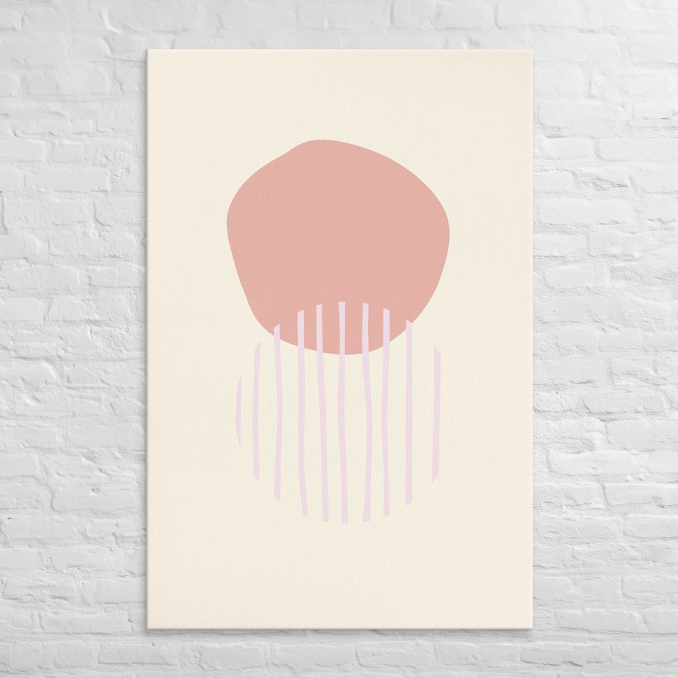 Modern trendy abstract canvas print for a minimalist living room