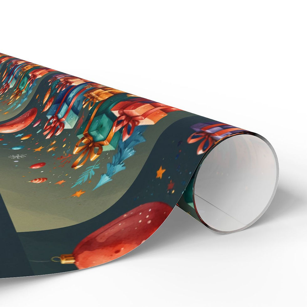 Thumbnail: Fireside Christmas Wrapping Paper | Roseson® Cozy Hearth Holiday Wrap