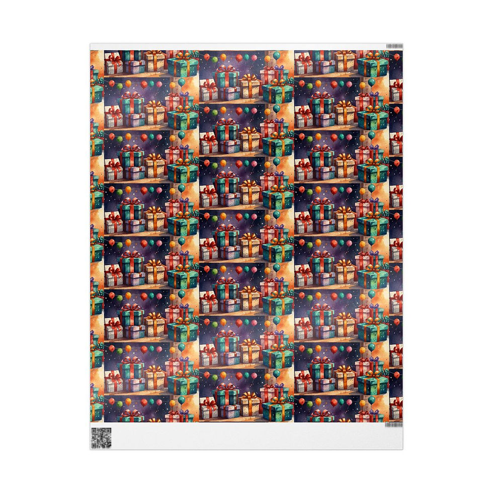 Thumbnail: Festive Baubles Christmas Wrapping Paper | Roseson® Ornament Holiday Gift Wrap