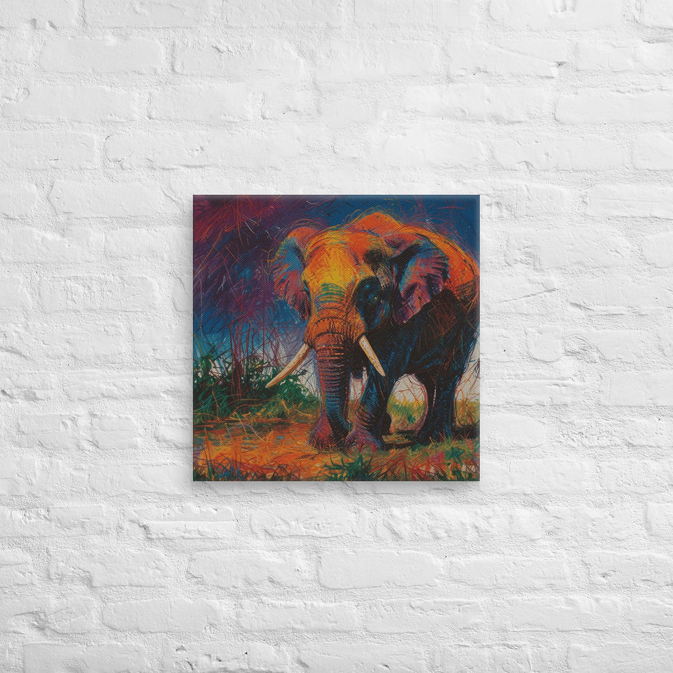 Thumbnail: Elephant Safari Canvas Wall Art | African Wildlife Home Decor | Roseson®